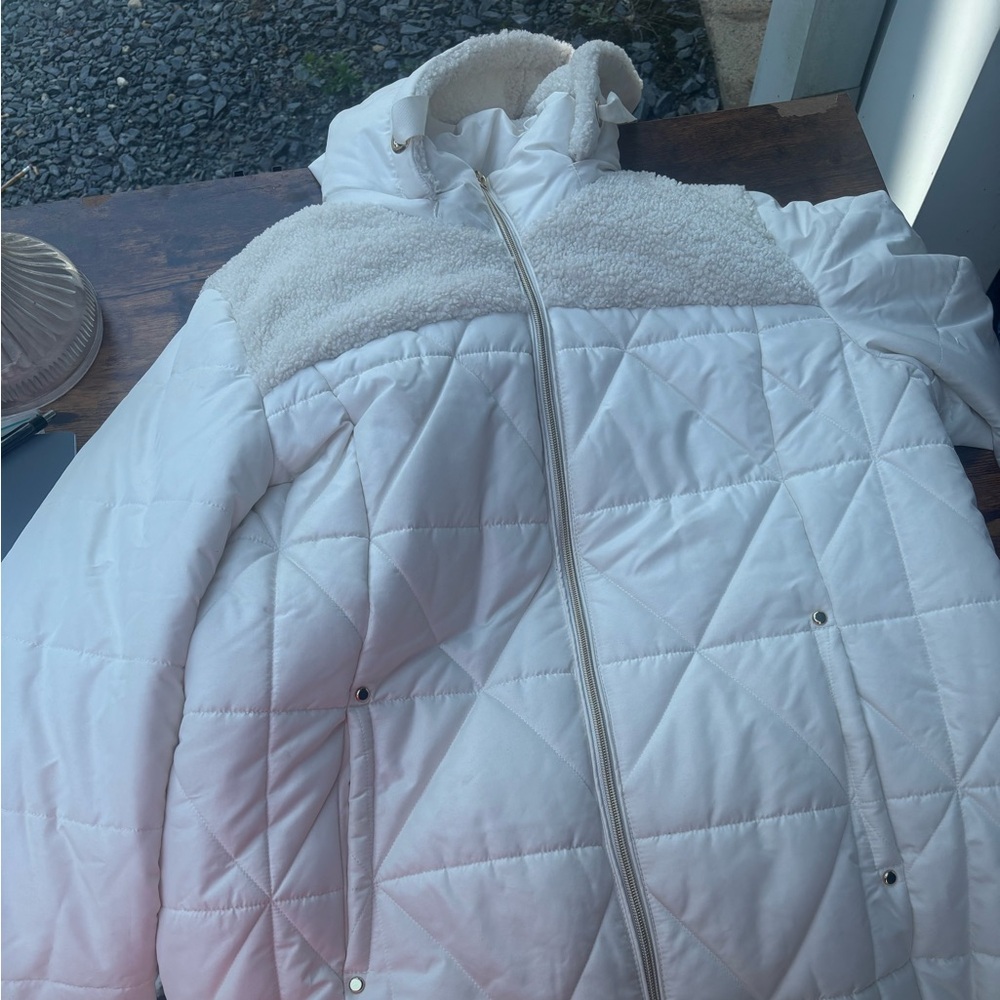 White Quilted Puffer Jacket
